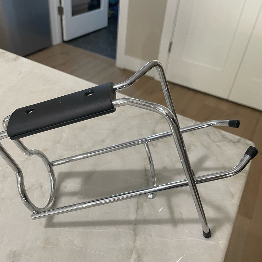 Sleek Black and Silver Metal Stand